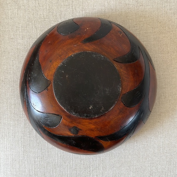 🤎 Vintage Wood Floral Catch-all Bowl - Picture 7 of 8